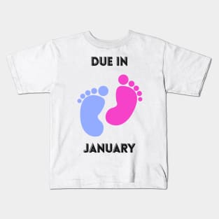 Due in January footprints Kids T-Shirt